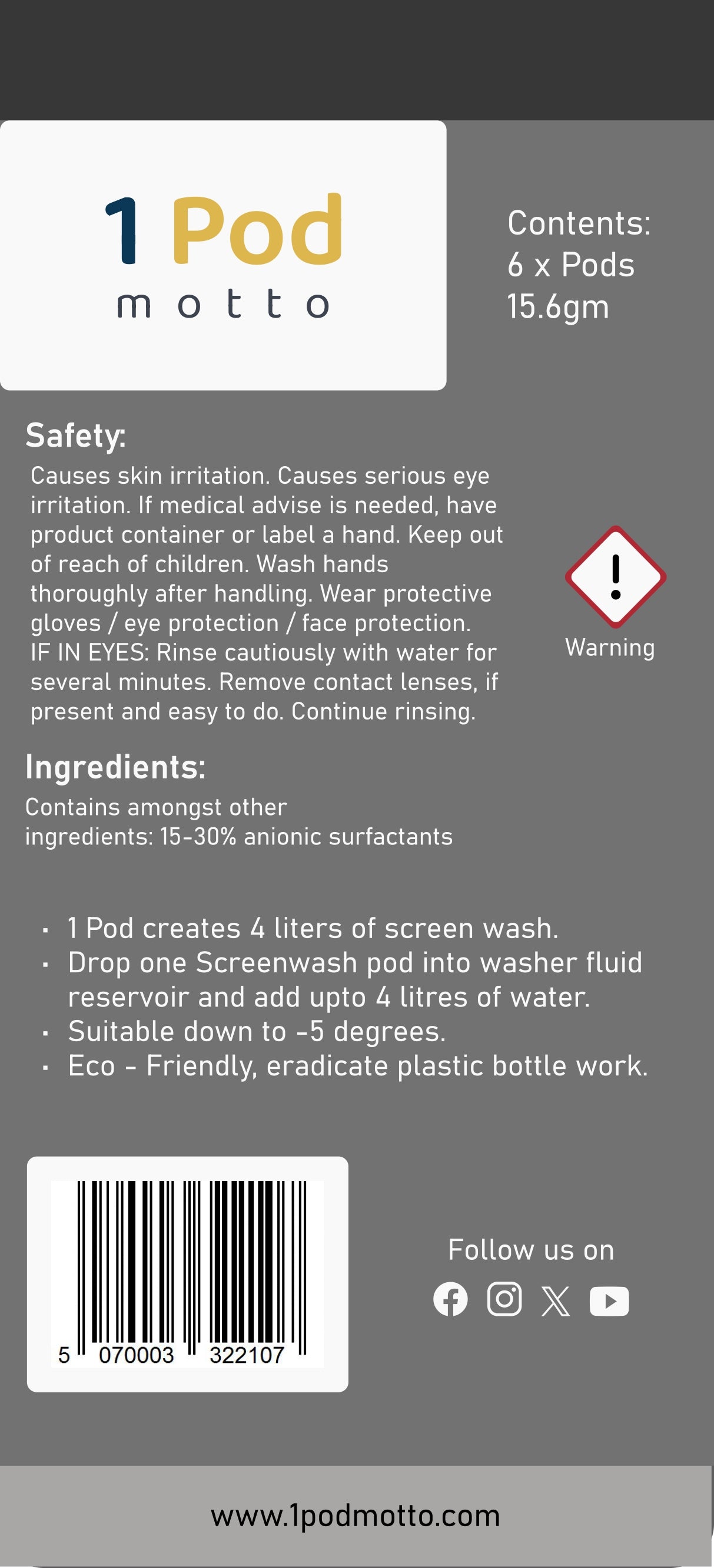 1Pod Screen wash 6pack